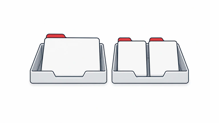 Two balanced blank-document trays introduce shared and separate household banking administration, without depicting actual account access or ownership rights.